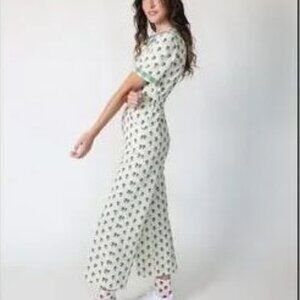 Byrdie Golf Social Wear Green Checkered Collar Jumpsuit